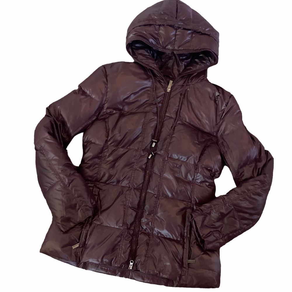ADD Italy Goose Down Hooded Jacket Sz 4 Cabernet